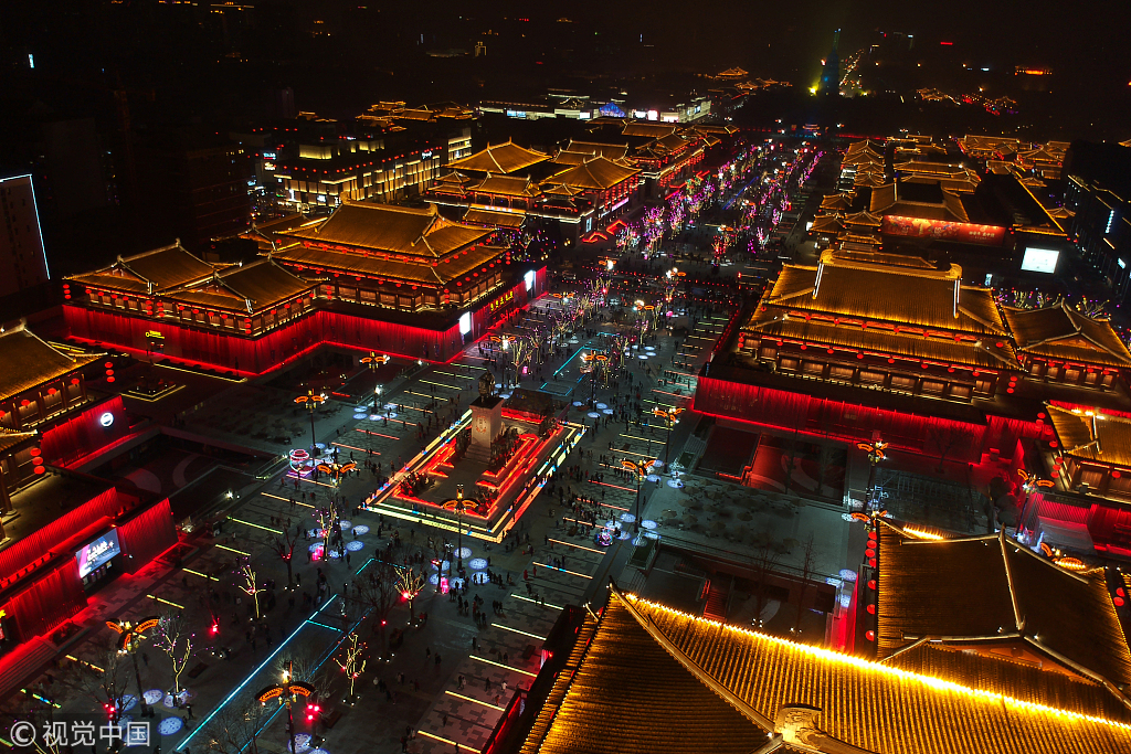 大唐不夜城全景图一览：探秘古都的繁华盛景