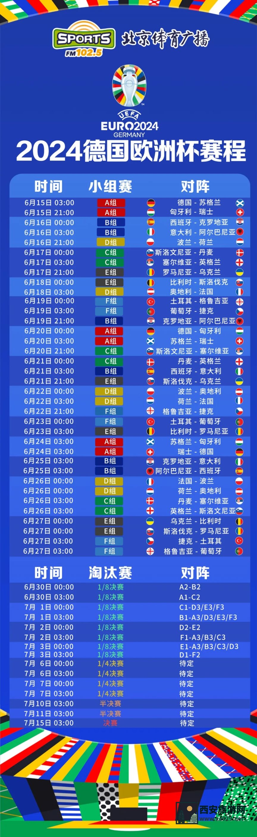 欧洲杯2024赛程时间表
