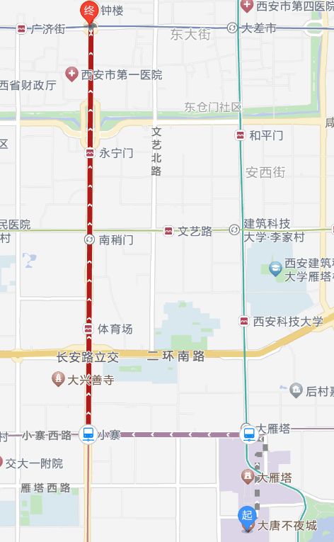 大唐不夜城到钟楼地铁怎么坐